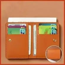 Homefish Solid Color PU Leather Women Short Wallet, Ultra Thin Button Purse, Simple Credit Card Holder Coin Pocket for Ladies