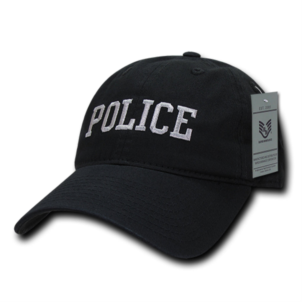 Relaxed Cotton Caps, Police, Black