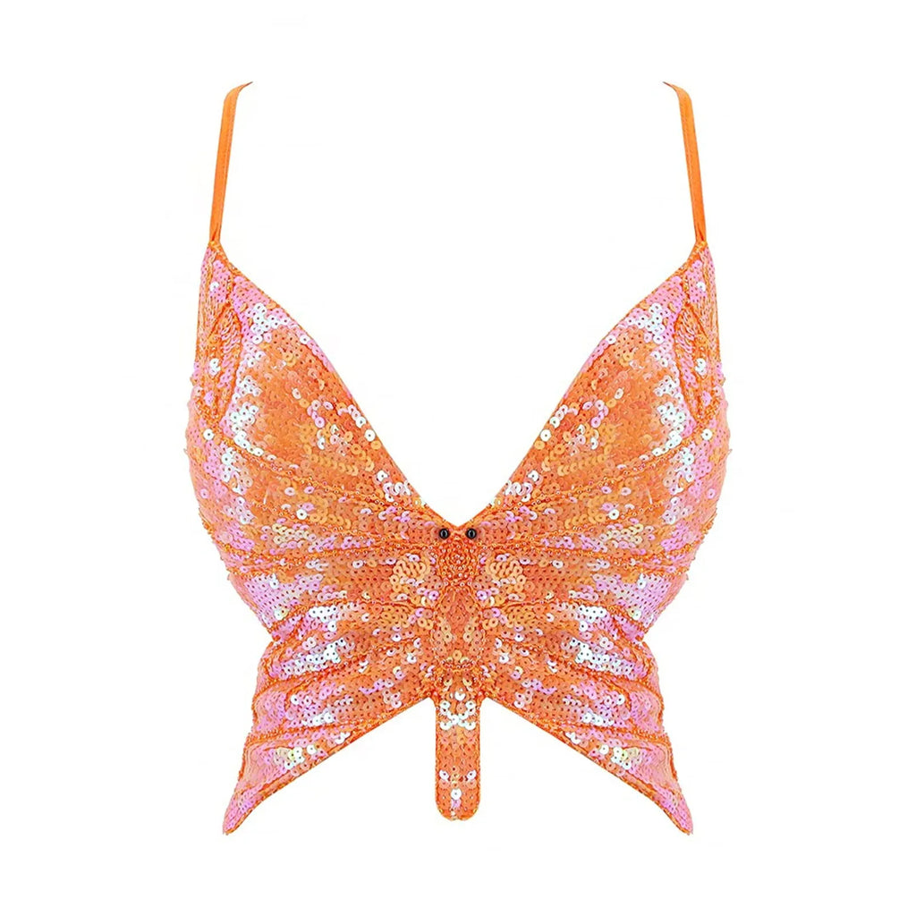 2025 Sparkly Sequin Crop Top Women Clothing Bandage Backless Dance Vest Vintage Party Camisole Tank Tops Clubwear Glitter Outfit