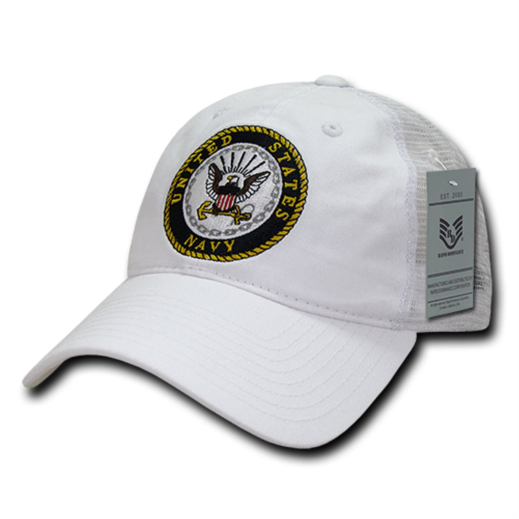 Relaxed Trucker Caps, Navy, White