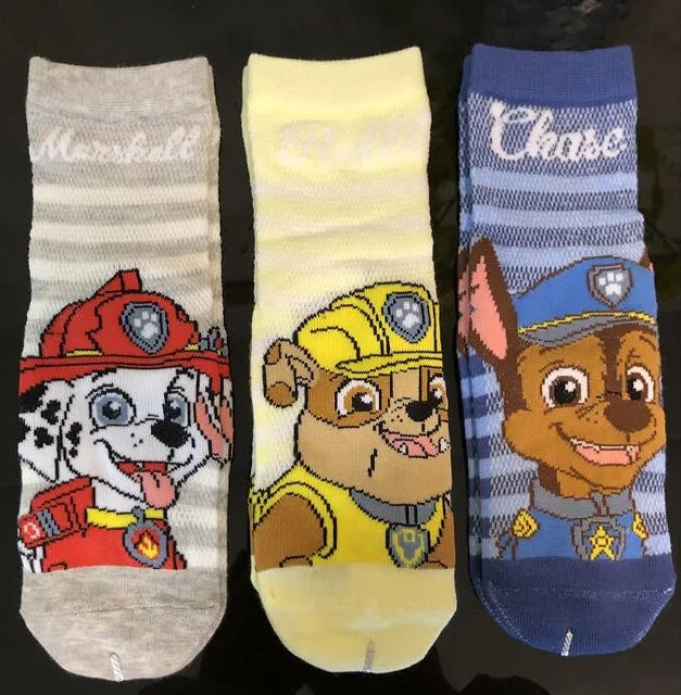 100% Genuine Paw Patrol 3Pairs Baby Spring Autumn Summer Knitted Socks Skye Everest Liberty Chase Marshall Rubble Rocky Age 3-7T