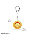 One Piece Luffy Straw Hat Keychain Rotatable Zoro Skull Metal Pendant Role-Playing Decorative Accessories Fan Jewelry Gift