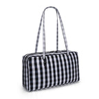 Nylon Tote Bag Bowler Bag Women Shoulder Purse with Keychain Clip, Lightweight Zipper Handbag Daily Work Travel Gym Gift for Mum