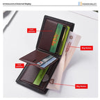 New Style Multi Card Slot Leather Wallet for Men Hand Woven Fashion Simple Ultra Thin Coin Purse