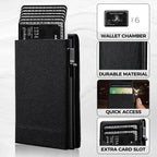 IWANTTI Minimalist Slim Cardholder for Men, Premium Fabric Wallet with Card Ejector, RFID Blocking Front Pocket Stylish Design