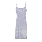 European and American Style Women's New Spring and Summer Fashionable and Sexy Slim Fit Slit Strap Dress for Women