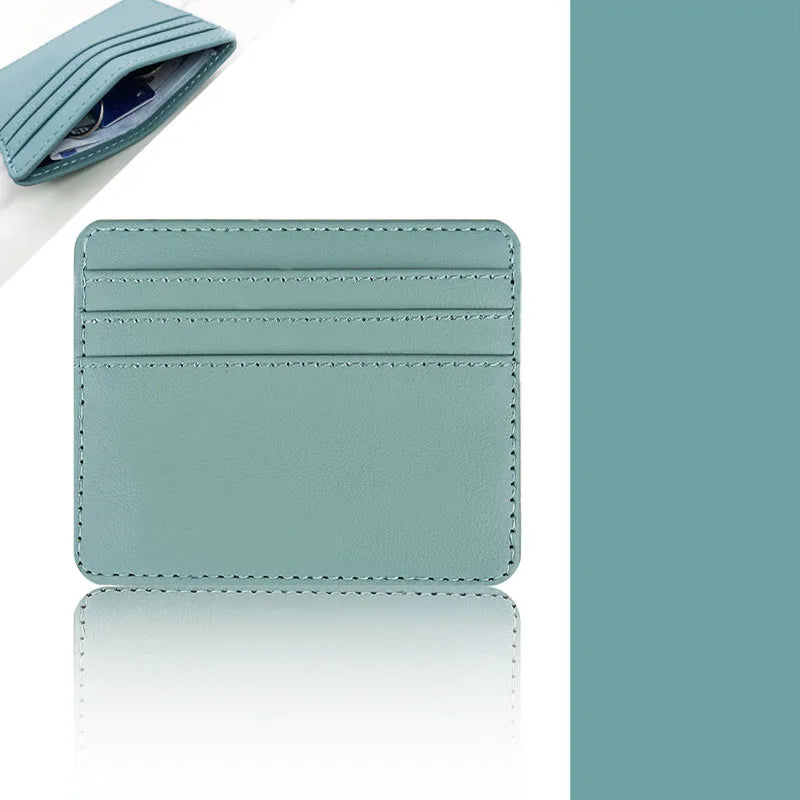 PU Leather ID Card Case - Slim Multi-Slot Holder for Bank/Credit Cards