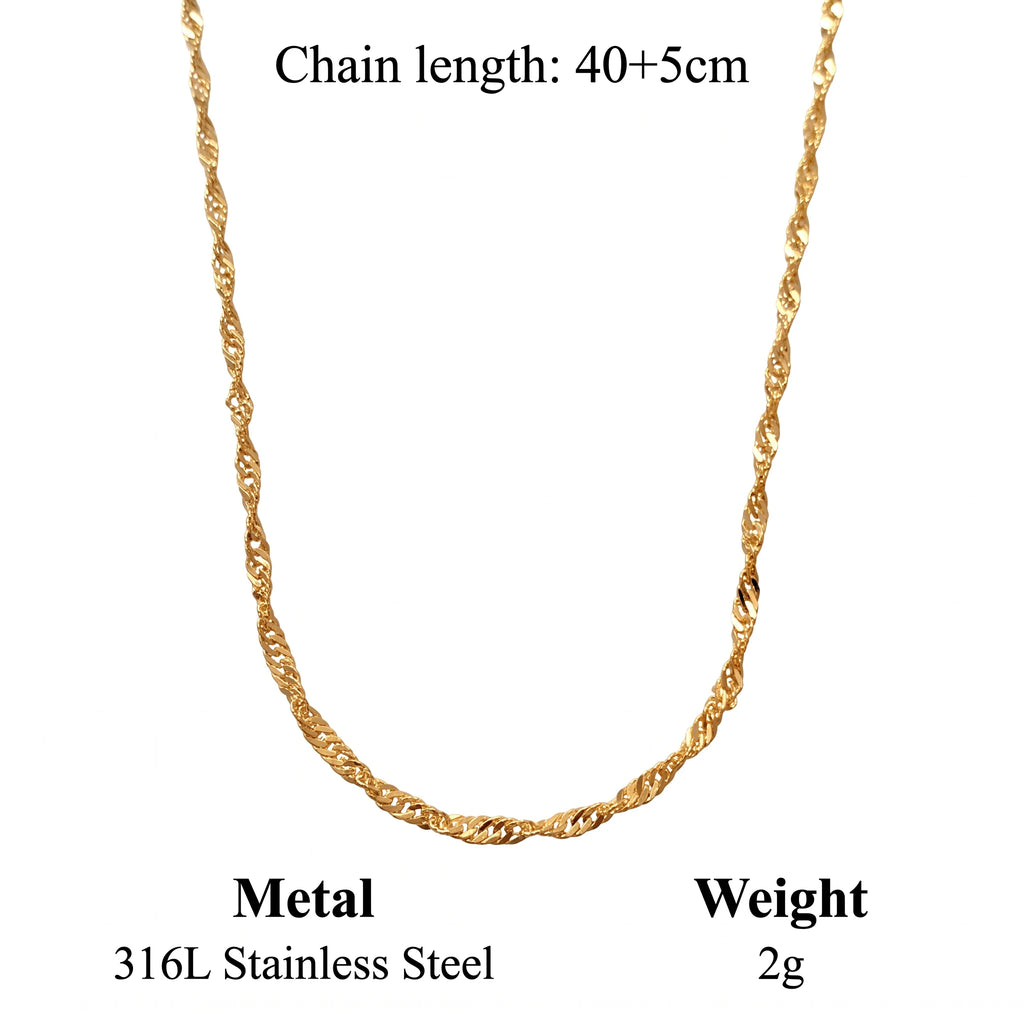 Stainless Steel Gold Plated Dainty Minimalist Zircon Charm Anti Tarnish Chain Round Clear Cz Stone Necklace for Women Jewelry