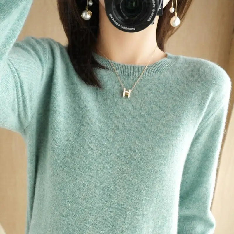 Autumn And Winter Thin Sweater Women's Round Neck Pullover Casual Knitted Top Women's Short Underlay Fashion 18 Colors