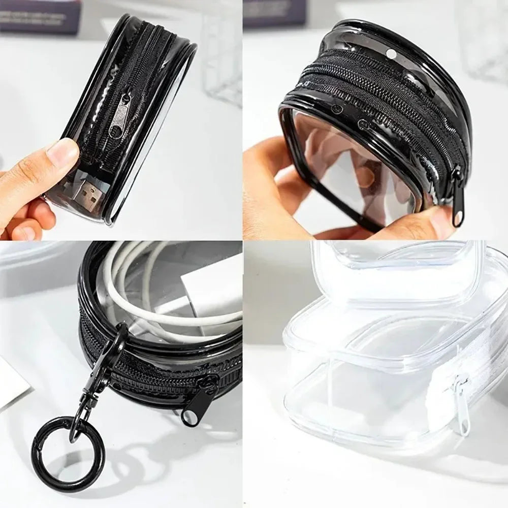 1/2Pcs Clear PVC Doll Display Storage Bag With Keychain Dustproof Portable Doll Organizer Pouch Outdoor Carry Case Accessories