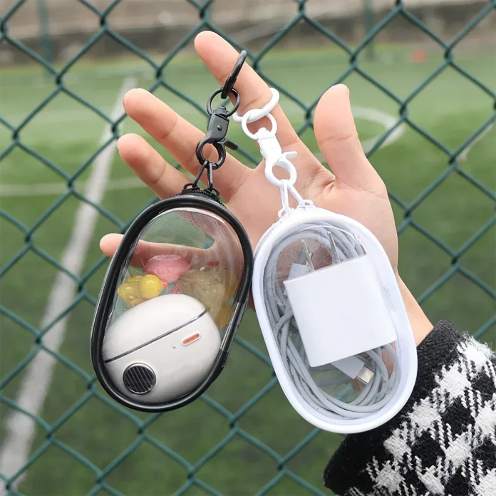 1/2Pcs Clear PVC Doll Display Storage Bag With Keychain Dustproof Portable Doll Organizer Pouch Outdoor Carry Case Accessories