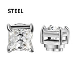 1/3Pairs 6MM Crystal Magnetic No-Pierce Stainless Steel Stud Earrings for Men Punk Zircon Magnet Earrings Non Piercing Jewelry