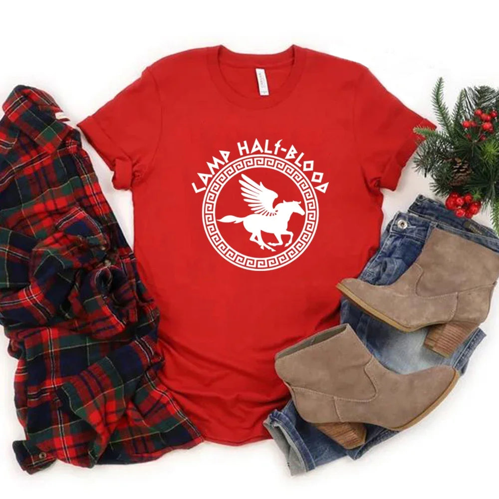 Camp Half Blood T Shirts Fall Training Camp Game Tshirt Halloween Magical Gift Percy Jackson Shirt Unisex T-shirts Harajuku Tees