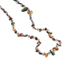 Bohemian Multicolor Irregular Natural Stone Shell Crystal Glass Beads Beaded Necklace for Women Long Strand Sweater Chain