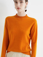 AOSSVIAO 2026 Autumn Winter Solid Mock-neck Pullover Sweater For Women Casual Knitwear Female Clothing Basic Soft Tops