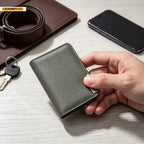 HOMEFISH Men Ultra Thin Vertical Mini Wallet Multi Card Slots Credit Card Holder Compact Short Purse Daily Carry