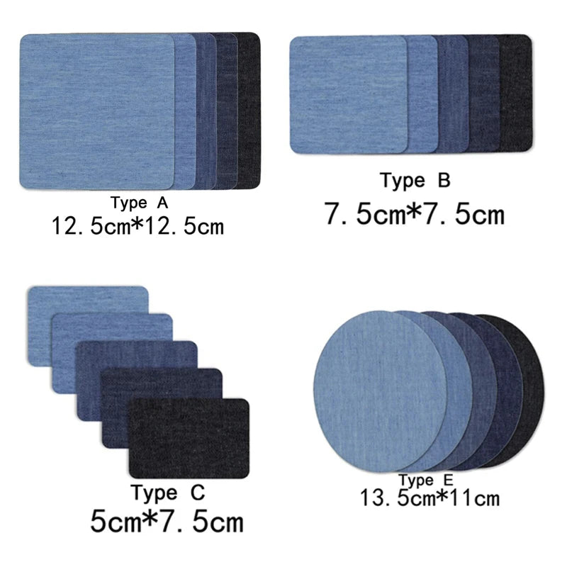 Denim Patches DIY Iron On Denim Elbow Patches Repair Pants For Jean Clothing Pants Badges Apparel Sewing Fabric NEW