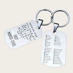 Stainless Steel Double-Sided Alphanumeric Morse Code Keychain Educational Car Pendant Unisex Gift For Radio Amateurs