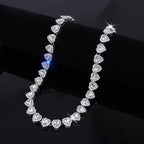45cm New Hip Hop Tennis Chain Bracelet Necklace Shining Love CZ Fashion Rock Party Jewelry Valentine's Day Gift Best Gift for Her