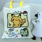 HOT Sale Pokemon Pikachu Canvas Shoulder Bags Psyduck Squirtle Ladies Casual Handbag Reusable Large Capacity Women Shopping Bag