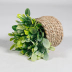 Green Artificial Potted Plant 11cm Woven Artificial Plants Plastic Leaf Eucalyptus Grass Artificial Decorations Home Decor