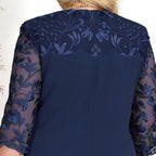 Womens Loose Elegant Formal Dress Summer Flower Embroidery O Neck Large Size Casual Chiffon Dress Wedding Festive Cocktail Dress
