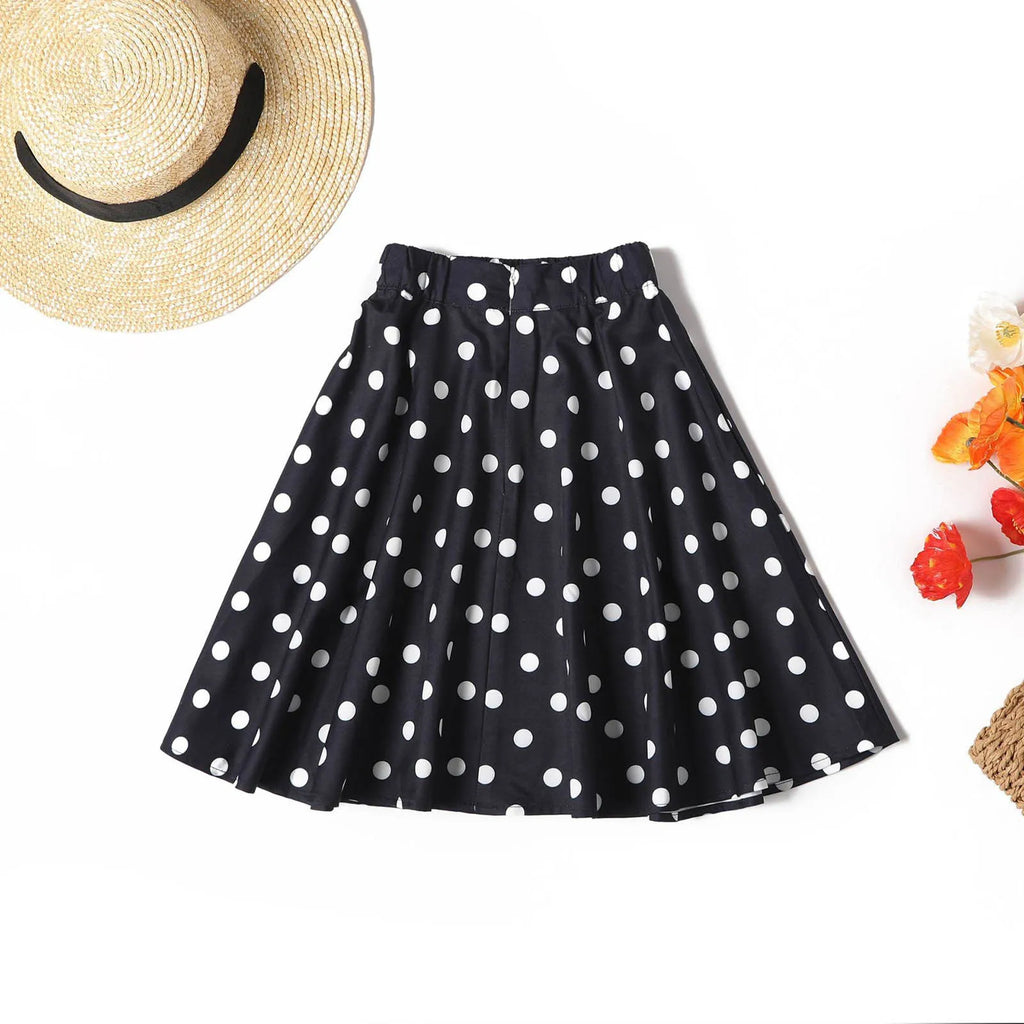 Princesses Dresses for Girls Kids Toddler Baby Girls Spring Summer Polka Dot Cotton Skirts Clothes Elastic Waist Dress