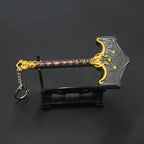New God of War 5 Ragnarok Keychain Thor's Hammer Mjolnir Key Chain Levitan's Axe Keyring Blades of Exile Chaos Game Accessories