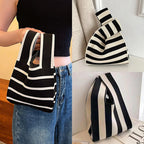 Fashionable Hand-woven Handbag - Women's Mini Buttoned Handbag - Korean-style Casual Handbag - Reusable Shopping Bag