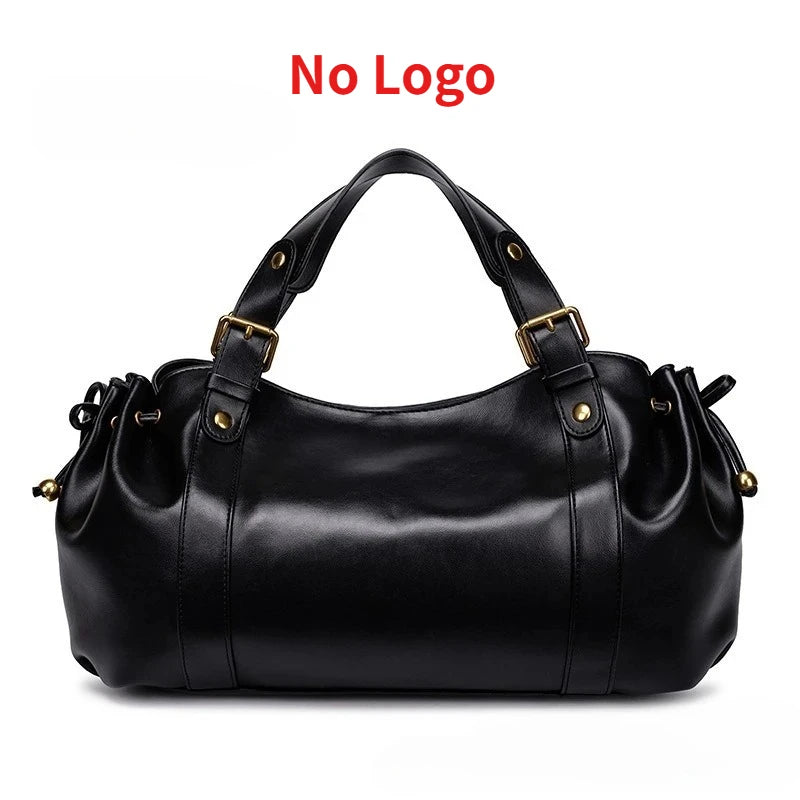 Women's Simple Crossbody Bag Elegant And Versatile Boston Style Work Interior Polyester Soft Handbag