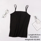 Y2K Sexy Tank Tops Women Spaghetti Strap Crop Top With Bra Bodycon Sleeveless Cami Tube Top Basic Camisole Tees Korean Clothes