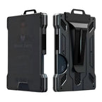 Homefish Slim Metal Wallet For Men RFID Blocking Money Clip Clear ID Window Carbon Fiber Texture Travel Card Holder