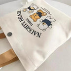 Canvas Bag Small Versatile Handbag Female Student Lunch Box Bag Simple Tote Bag Office Worker Lunch Bag Shopping Bag