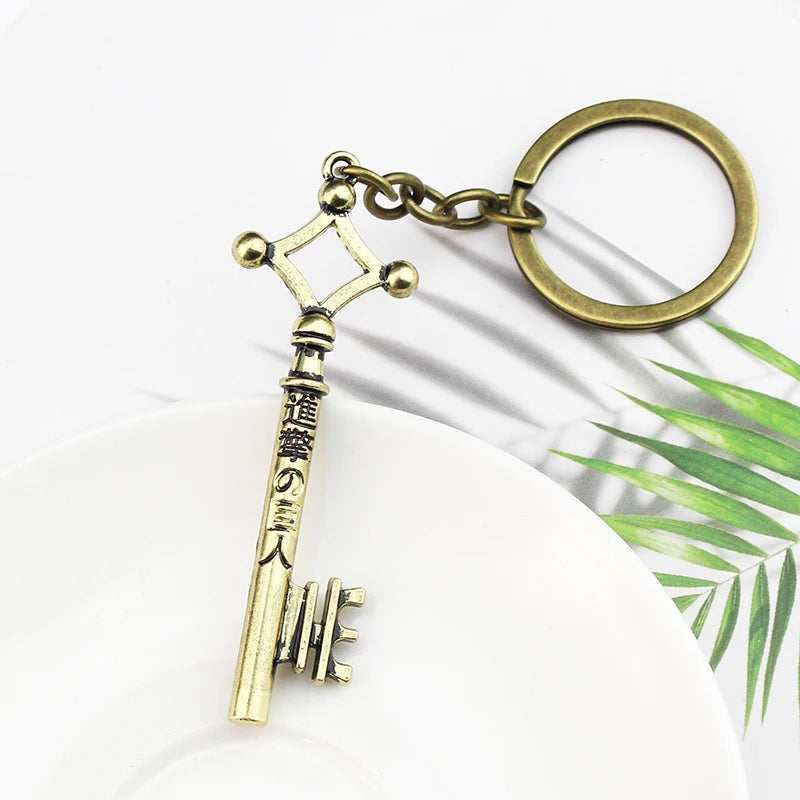 Attack on Titan Metal Keychains for Man Women Anime Peripheral Backpack Pendant Key Chains Bags Key Ring Cosplay Accessories