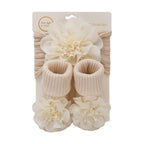 3Pcs/Set Lace Flower Baby Headbands Socks Cotton Non-slip Anklet 0-12M Stockings Wide Elastic Hairbands Infant Photogrphy Props
