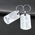 Stainless Steel Double-Sided Alphanumeric Morse Code Keychain Educational Car Pendant Unisex Gift For Radio Amateurs