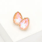 Teardrop Stone Stud Earrings