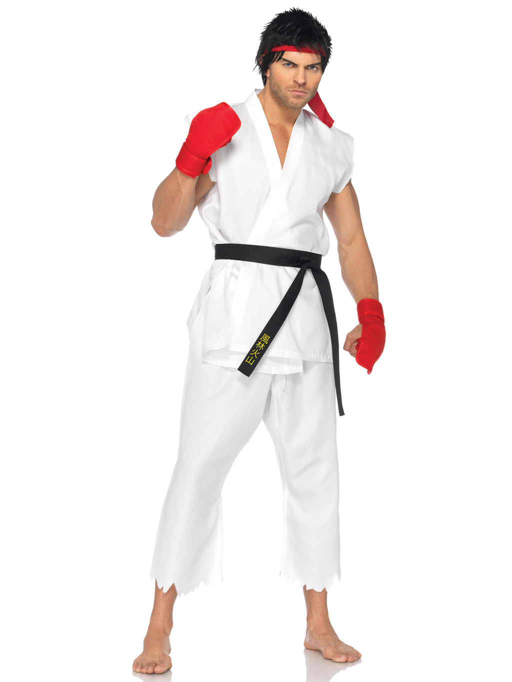 5PC.Ryu includes shirt  pants  belt  gloves  and head band MED/LGE WHITE