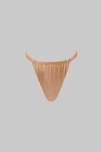 Bikini Bottoms - Shiny Ruching - Bronzed Style