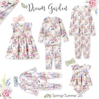 Dream Blossom Bamboo Baby Skirted Bodysuit-Watercolor Floral