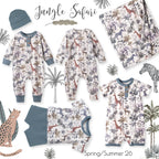 Jungle Safari Bamboo Henley Romper for Baby Boys