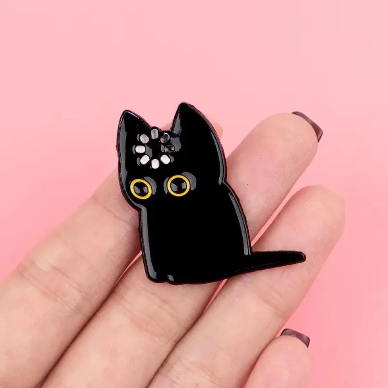 1Pcs  Loading "Black Cat Brooch Multi functional Cat Brooch Creative Backpack Badge