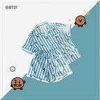 BT21 Sleepwear, Home Wear, Casual Wear, Short Sleeved T-Shirt, Shorts Two-Piece Set for Men and Women in Summer