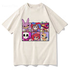 THE AMAZING DIGITAL CIRCUS Print T-Shirt Men Women Casual High Quality Pomni The Jester Ramen T-Shirts Cotton Short Sleeve Tees
