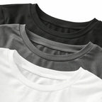 Women's solid-color long-sleeved T-shirt - Polyester knitted fabric, round neck, regular fit, fall-winter style
