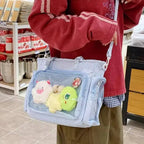 New Y2K Cute Japanese Ita Shoulder Bag Lolita Girls Transparent Tote Bag Large Capacity Crossbody Casual Bag DIY Display Handbag