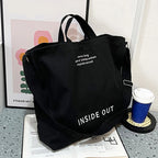 High Quality Canvas Men and Women Simple Cross-body Bag Wash Canvas Thick Handbag Large Capacity Arts Students Package Satchel