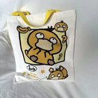 HOT Sale Pokemon Pikachu Canvas Shoulder Bags Psyduck Squirtle Ladies Casual Handbag Reusable Large Capacity Women Shopping Bag