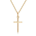 Fashion Christian Jesus Cross Necklaces Silver Color Long Chain Simple Pendants For Women Men Jewelry Gifts Dropshipping