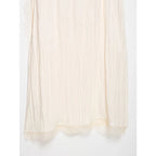 YENKYE Romantic Crinkled Wrap Slip Dress Women Self Tie Waist Lace Trim Irregular Hem Beach Vacation Midi Dresses Female Vestido